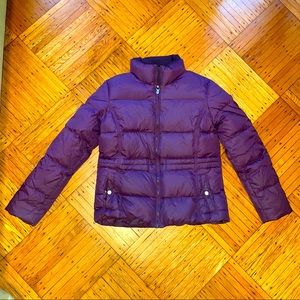 Land’s End BlackBerry Purple Quilted Puffer Down Feathers Jacket Coat